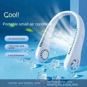 New Mini Hanging Neck Fan High Wind 3 Speed Adjustable Usb Charging Portable Quiet Super Long Life Outdoor Sports Office Camping (random Color).